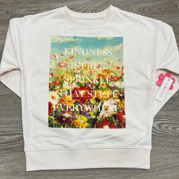 Paper Flower Kindness is Free - Sprinkle That Stuff Everywhere Floral Painting Graphic Tee-Paper Flower-Little Giant Kidz