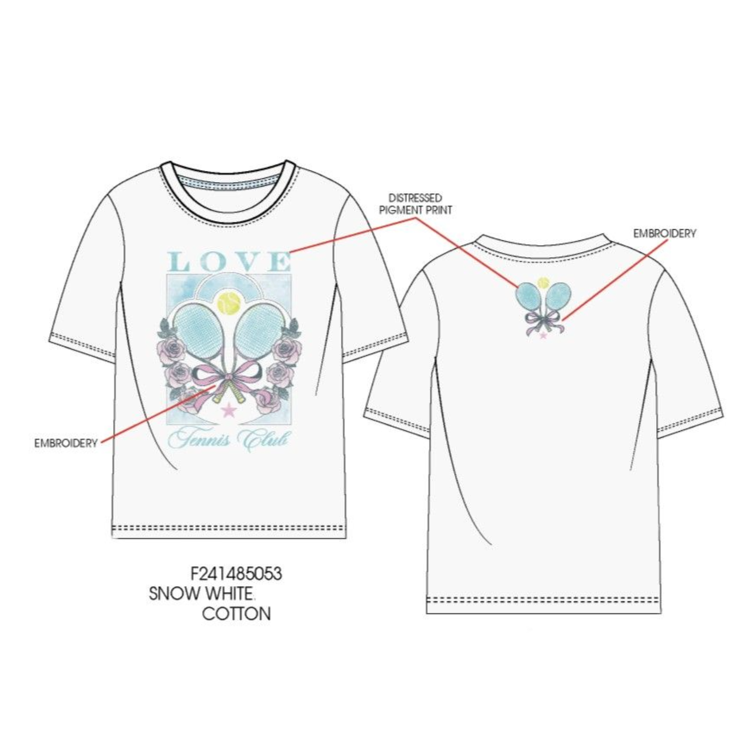 Paper Flower Love Tennis Club Graphic Tee-Paper Flower-Little Giant Kidz