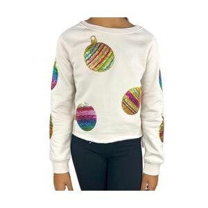 Paper Flower Rhinestone All Over Sequins Ornament Sweatshirt-Pastel Parchment-Paper Flower-Little Giant Kidz