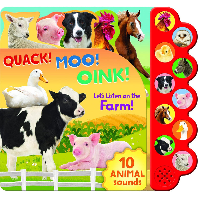 Parragon Books: Quack! Moo! Oink!: Listen to Animals Around the Farm - 10 Button Sound Book-COTTAGE DOOR PRESS-Little Giant Kidz