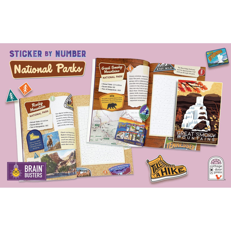 Parragon Books: Sticker by Number America's National Parks - 12 Beautiful National Park Scenes-COTTAGE DOOR PRESS-Little Giant Kidz