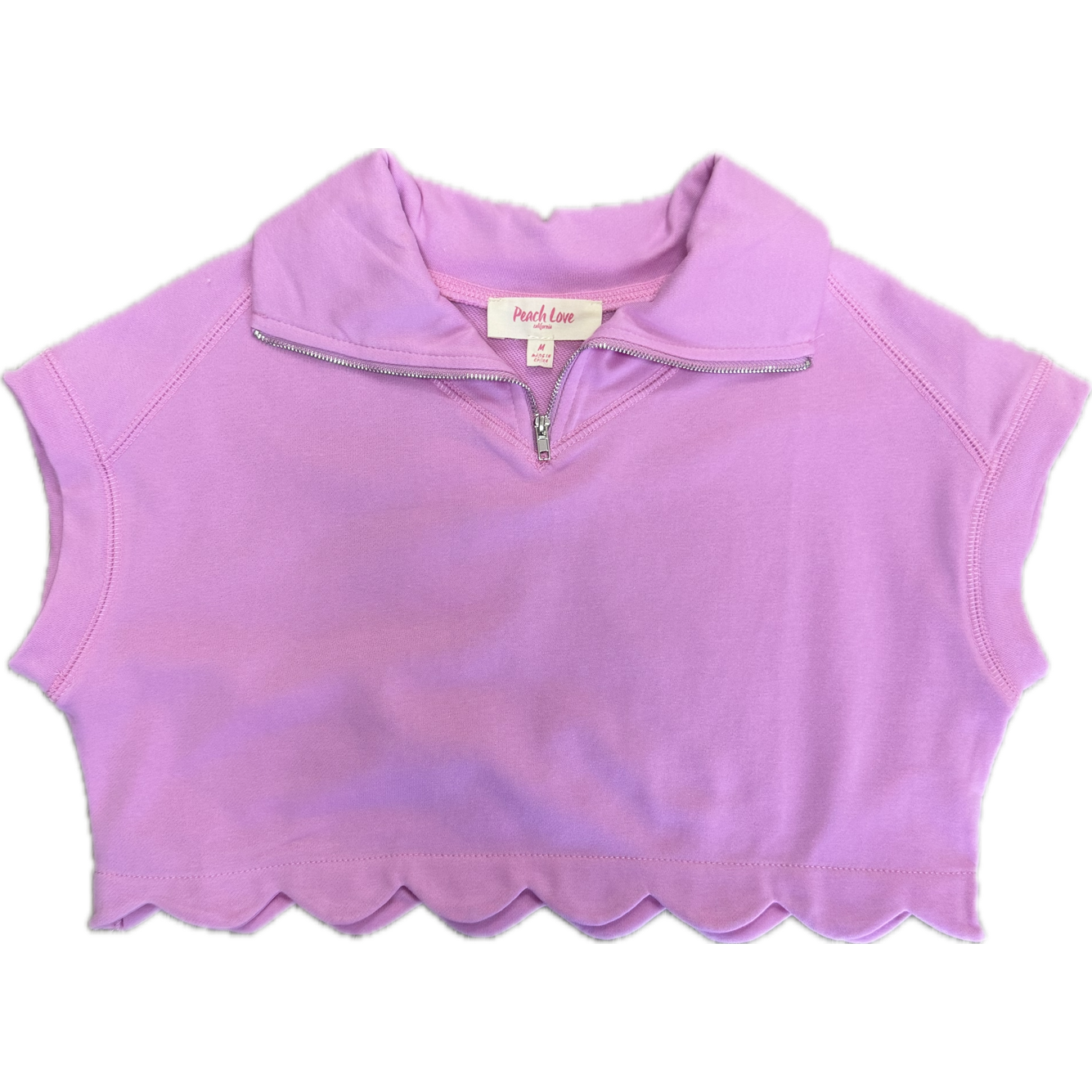Peach Love Scallop Hem Dolman Sleeve Top- Pink-Peach Love-Little Giant Kidz