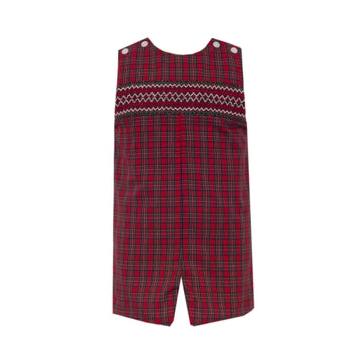 Petit Bebe Charles - Red Plaid Boy'S Jon Jon-PETIT BEBE-Little Giant Kidz