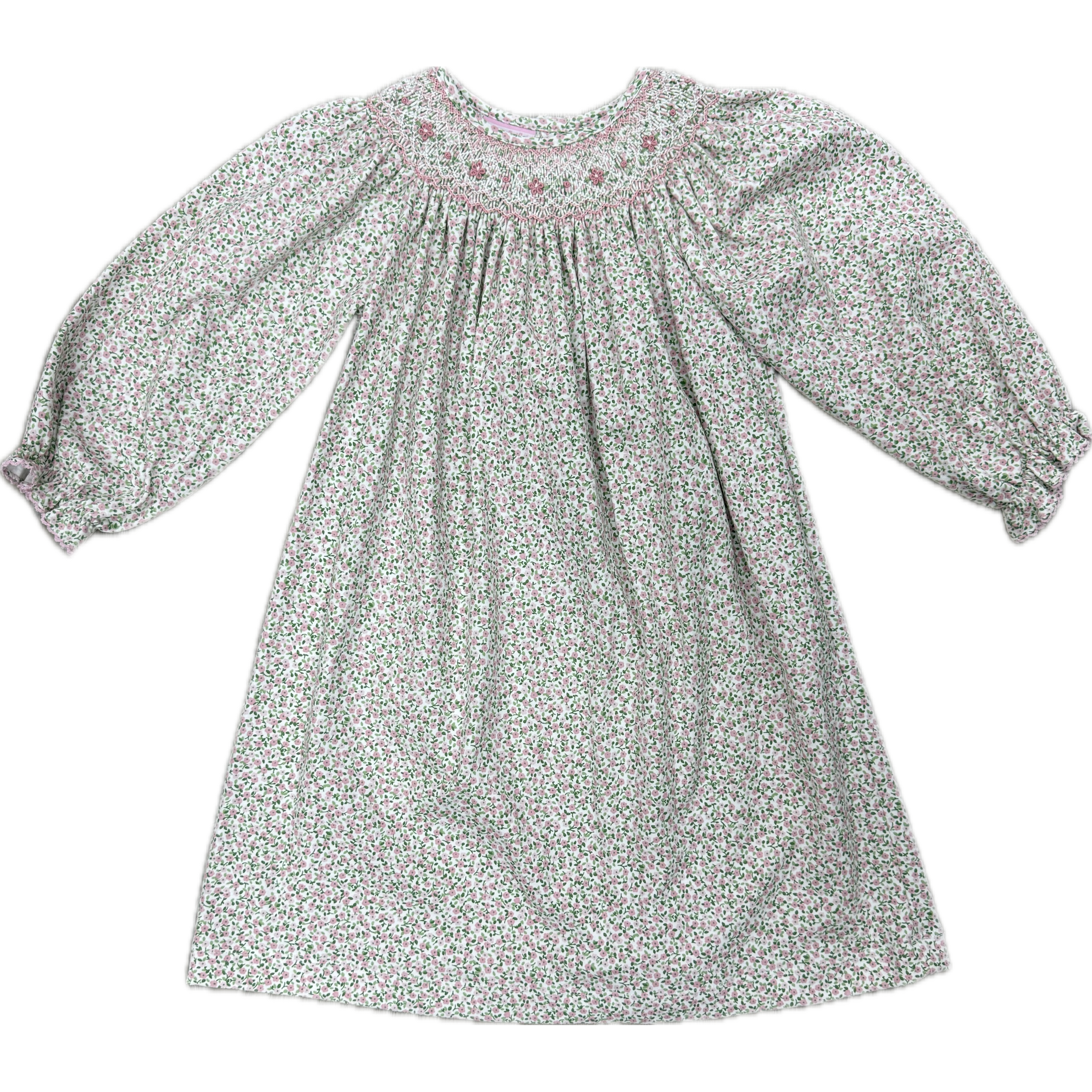 Petit Bebe Pink Knit Liberty Floral Bishop L/S - Carol-PETIT BEBE-Little Giant Kidz