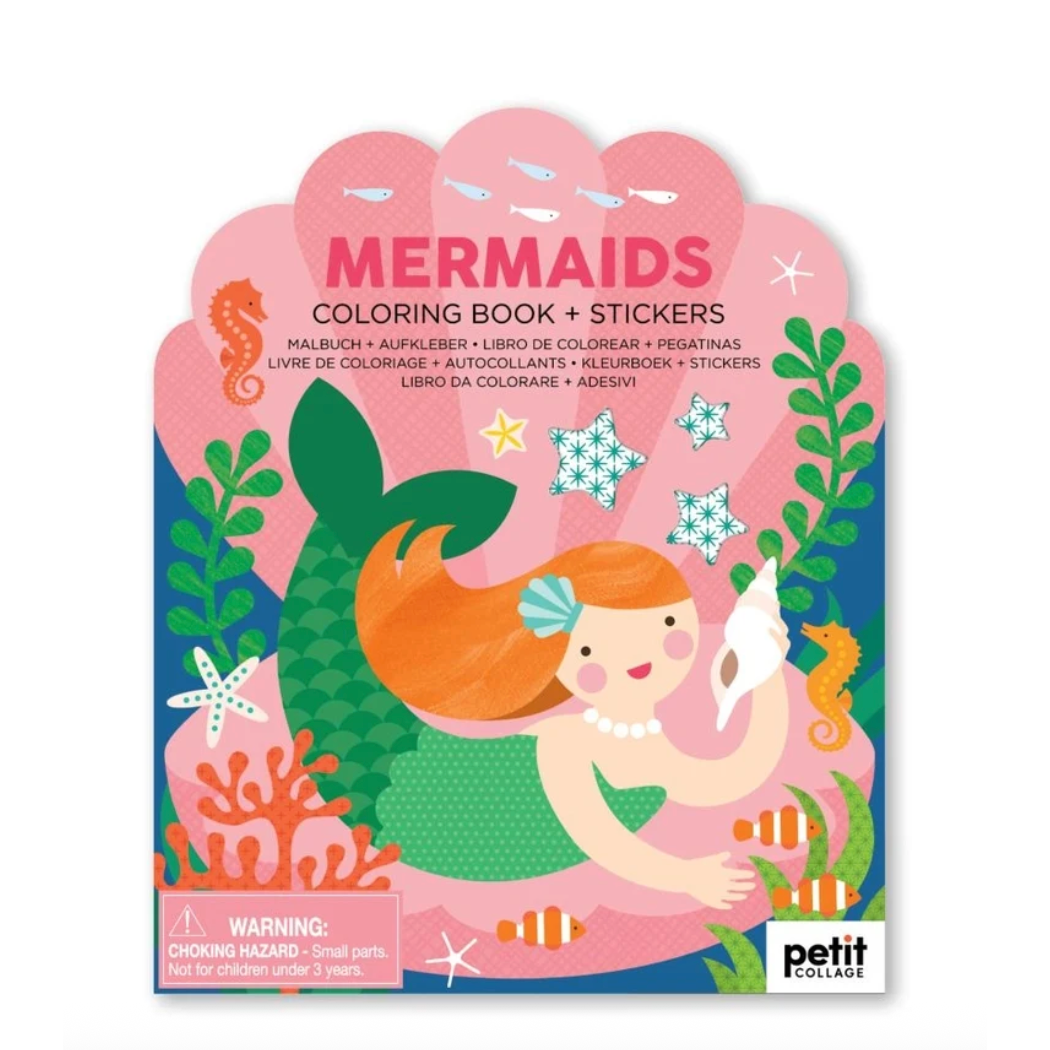 Petit Collage Mermaids Coloring Book-Petit Collage-Little Giant Kidz
