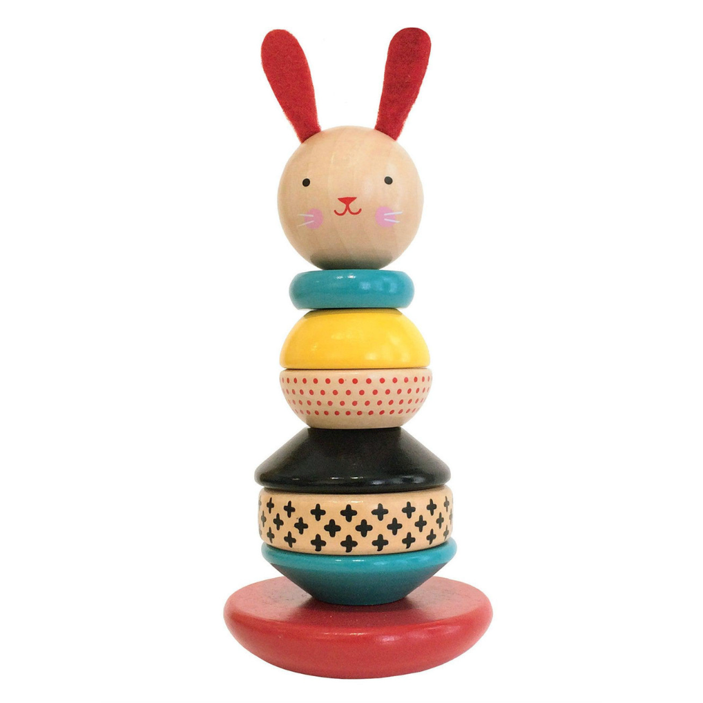 Petit Collage Modern Bunny Wood Stacking Toy-Petit Collage-Little Giant Kidz