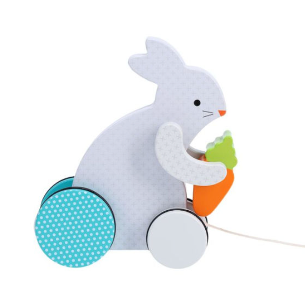 Petit Collage Wooden Bunny Pull Along-Petit Collage-Little Giant Kidz