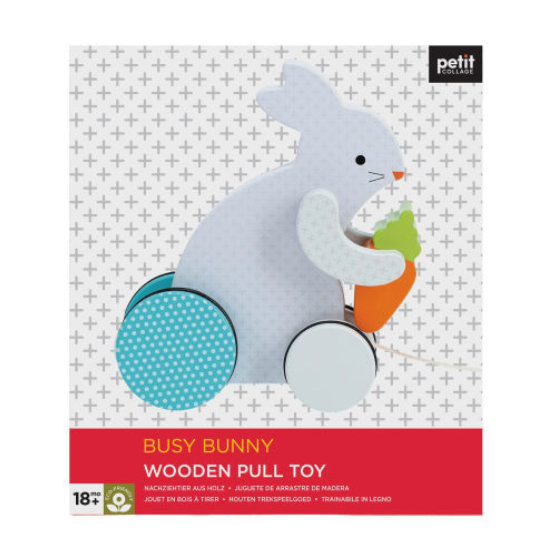 Petit Collage Wooden Bunny Pull Along-Petit Collage-Little Giant Kidz