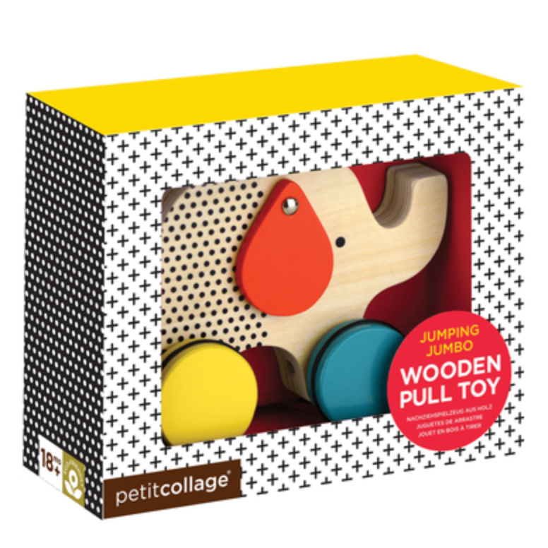 Petit Collage Wooden Pull Along Elephant-Petit Collage-Little Giant Kidz