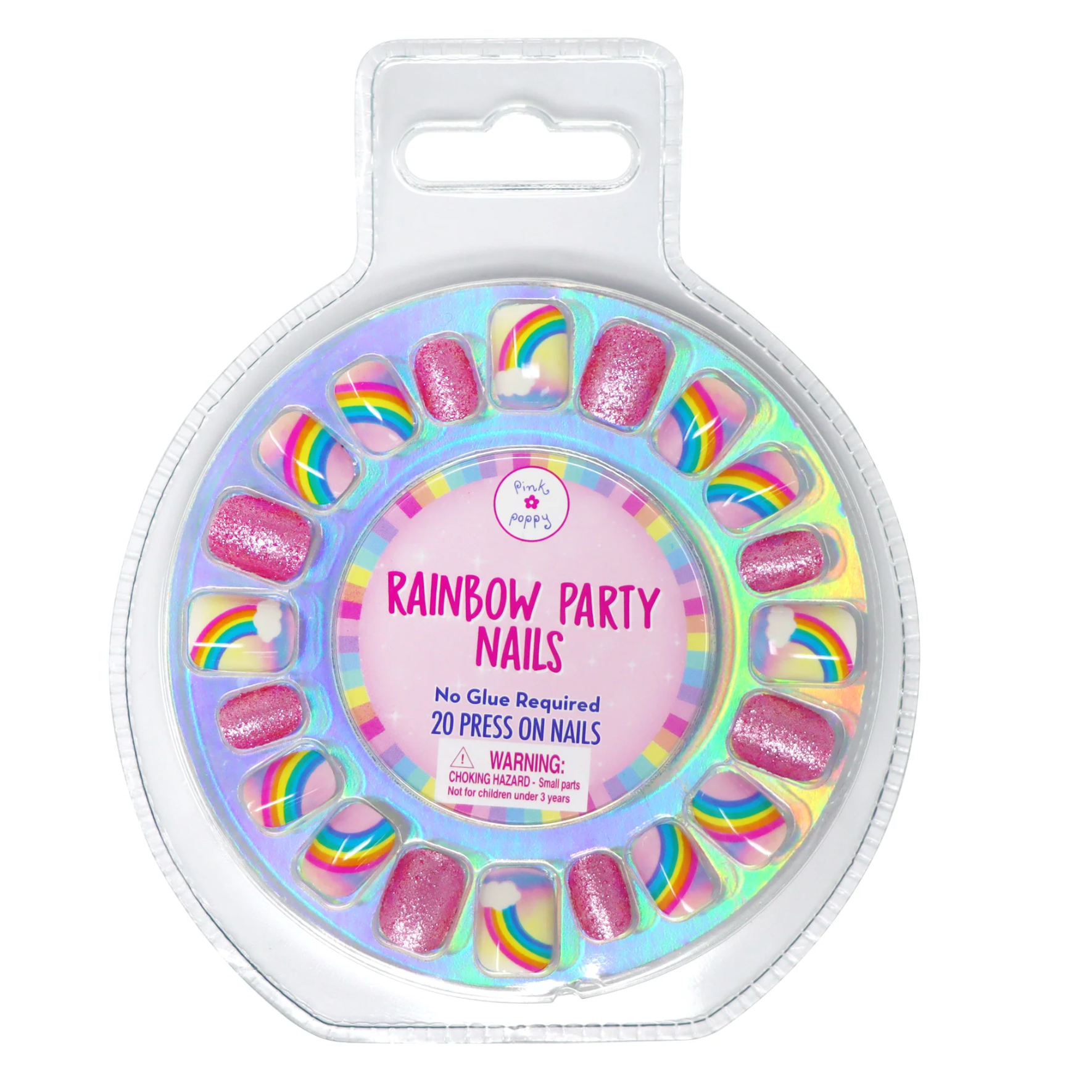 Pink Poppy Rainbow Party Press On Nails-Pink Poppy-Little Giant Kidz