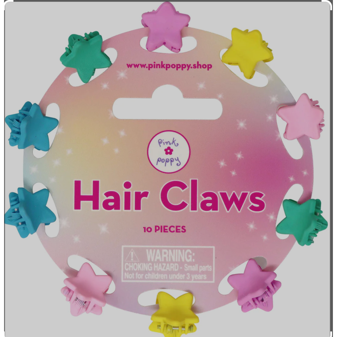 Pink Poppy Star Hair Claws-Pink Poppy-Little Giant Kidz
