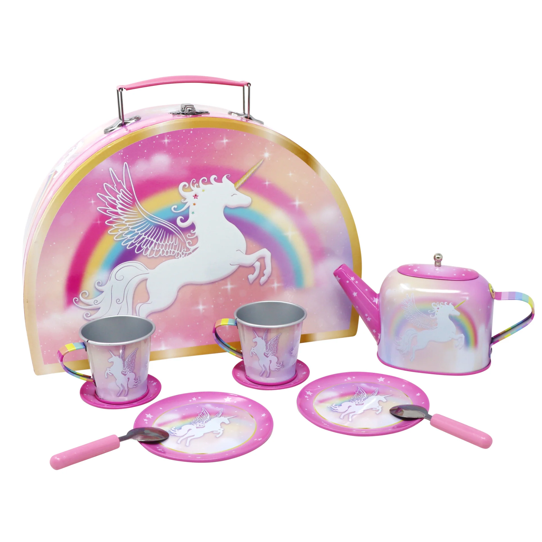 Pink Poppy Unicorn Dreamer 9 Piece Tin Tea Set-Pink Poppy-Little Giant Kidz