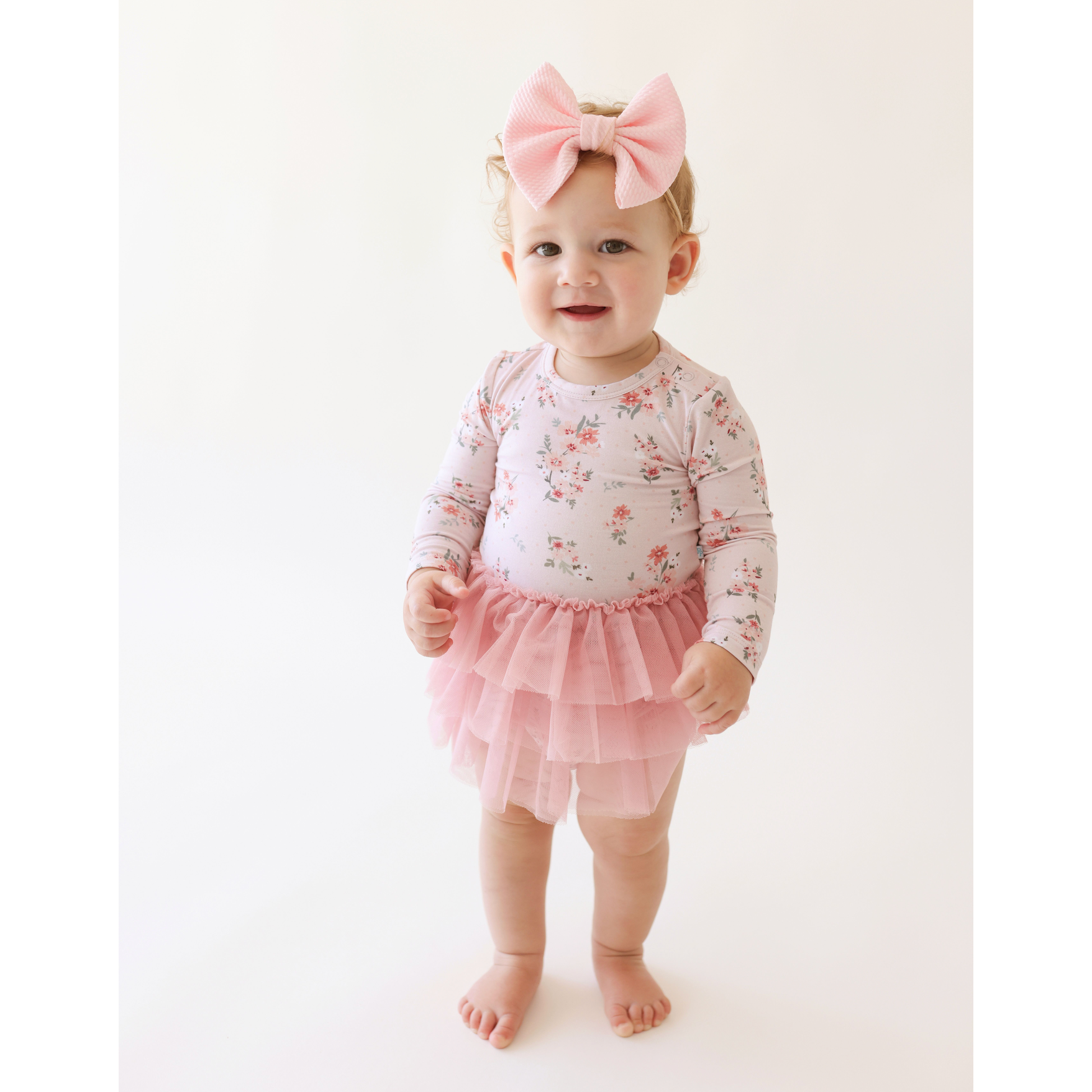 Posh Peanut London Long Sleeve Tulle Skirt Bodysuit-POSH PEANUT-Little Giant Kidz