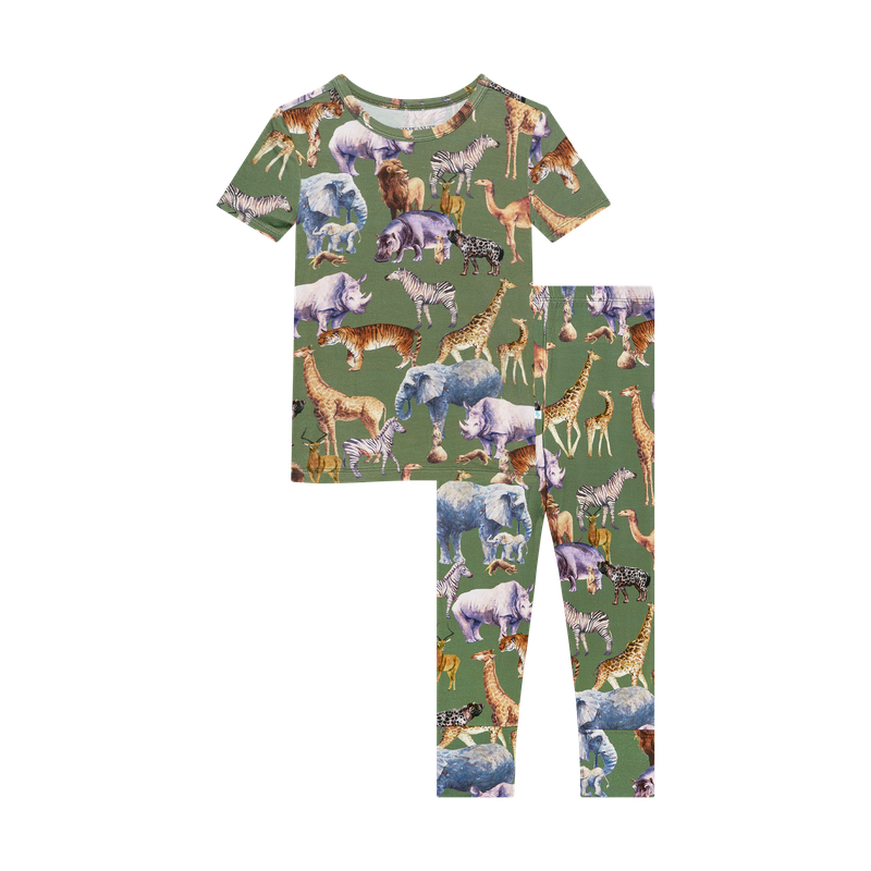 Posh Peanut Posh Safari Short Sleeve Basic Pajama Set-Posh Peanut-Little Giant Kidz