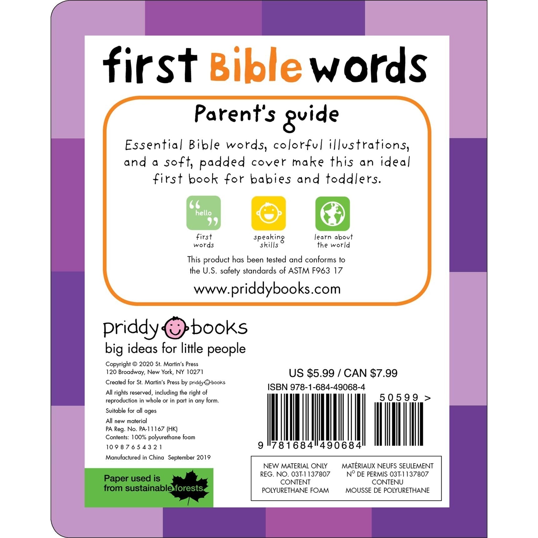 Priddy Books: First 100 Bible Words (Padded Board Book)-MACMILLAN PUBLISHERS-Little Giant Kidz