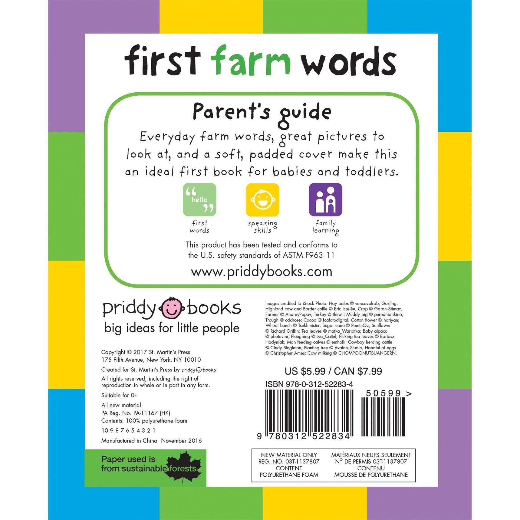Priddy Books: First 100 Farm Words (Padded Board Book)-MACMILLAN PUBLISHERS-Little Giant Kidz