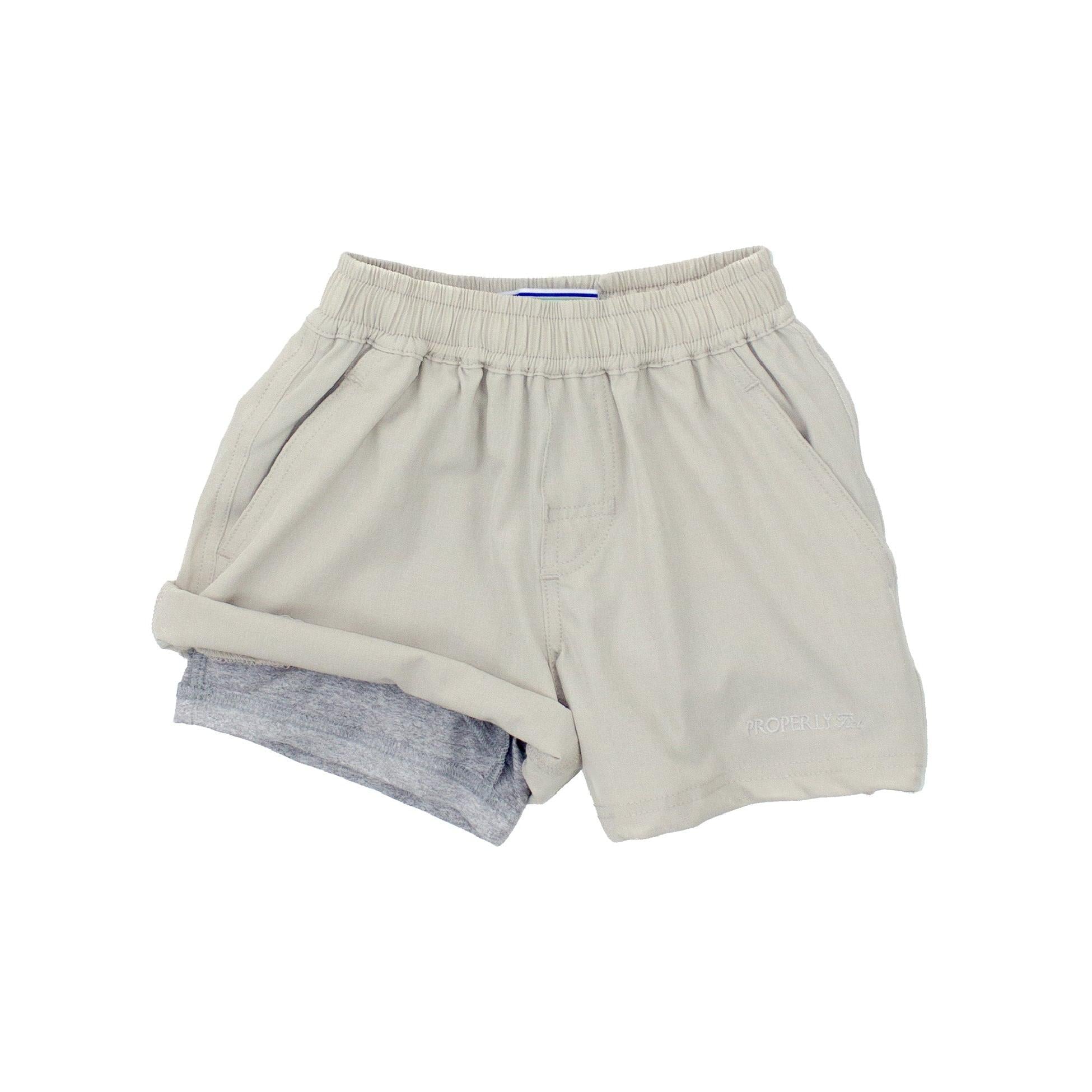 Properly Tied Boys Ace Shorts- Sand-Properly Tied-Little Giant Kidz