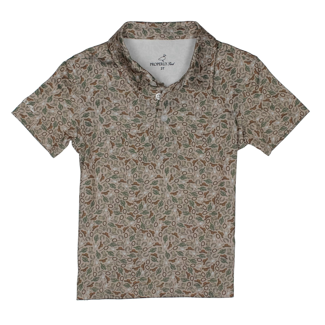 Properly Tied Boys Inlet Polo- Cowboy-Properly Tied-Little Giant Kidz