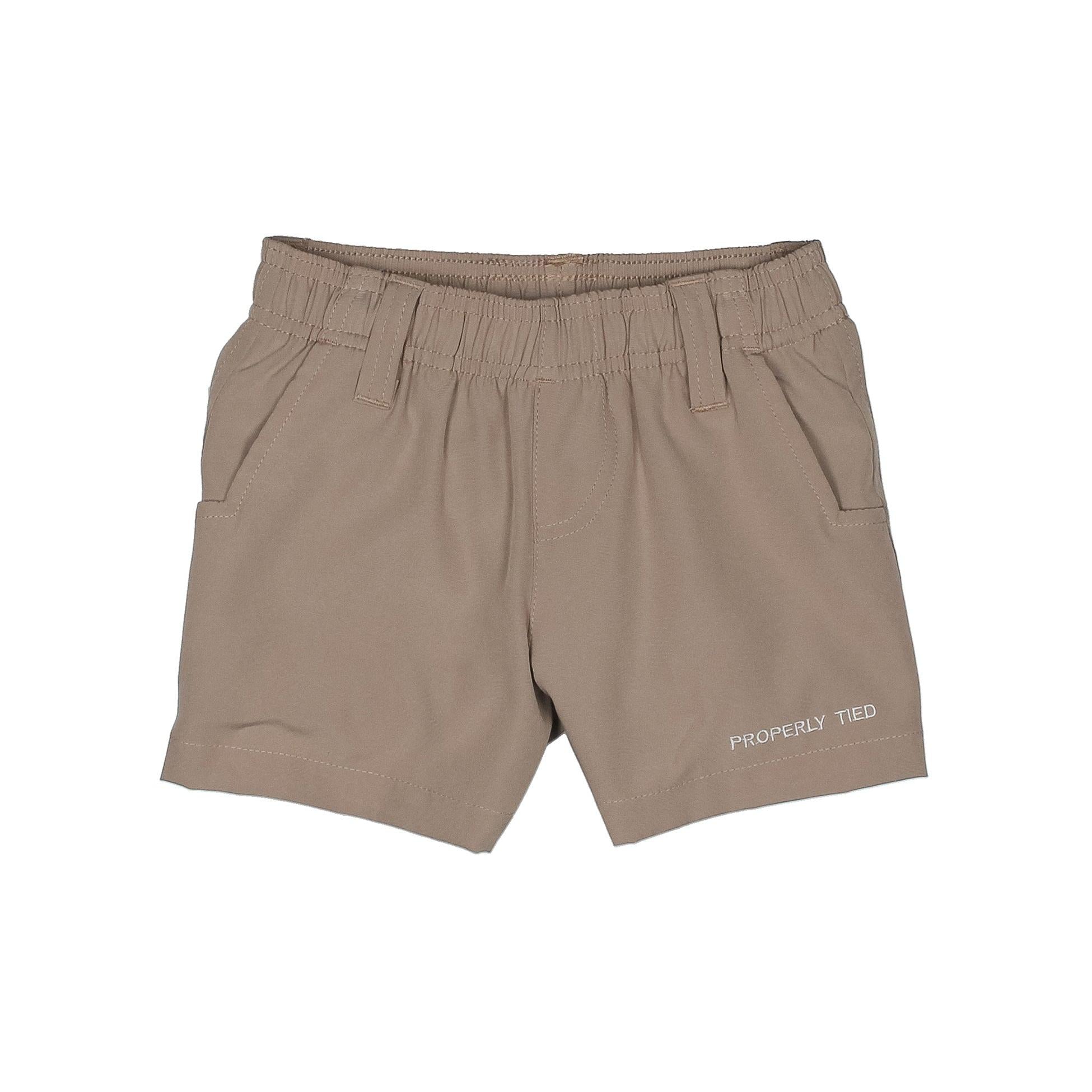 Properly Tied Boys Pintail Shorts- Taupe-Properly Tied-Little Giant Kidz