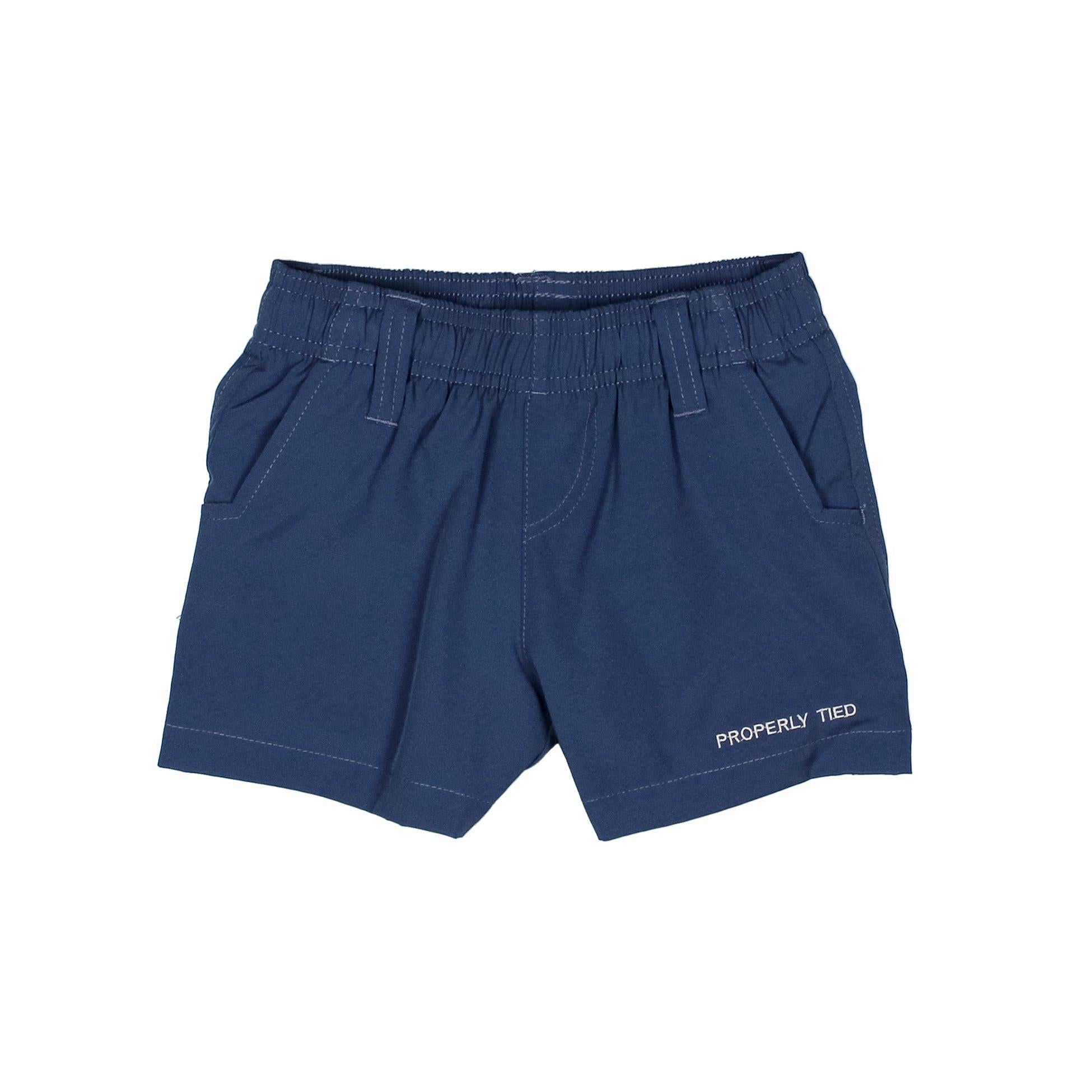Properly Tied Boys Pintail Shorts- Washed Navy-Properly Tied-Little Giant Kidz