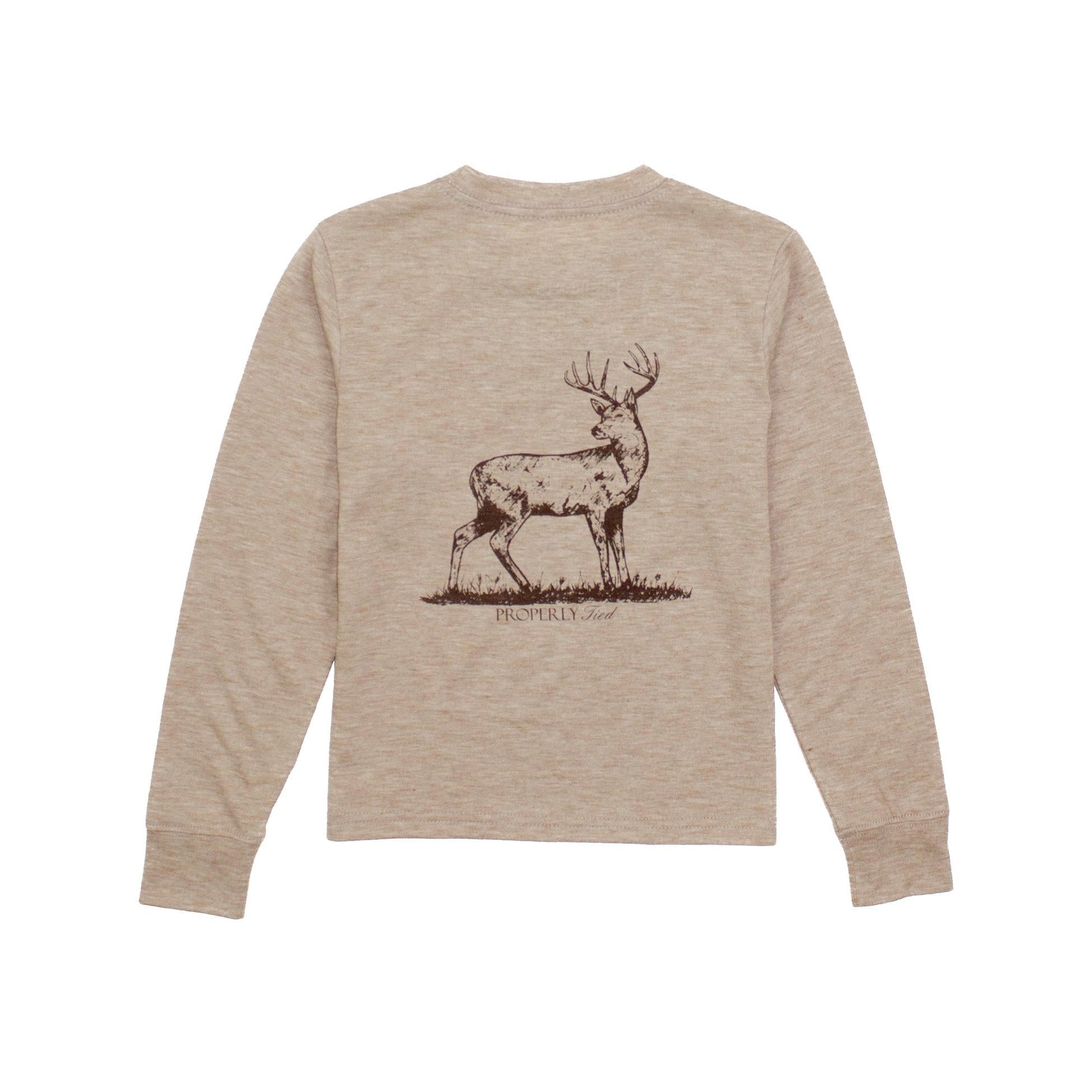 Properly Tied Boys Portland Pocket Tee Long Sleeve- Whitetail-Properly Tied-Little Giant Kidz