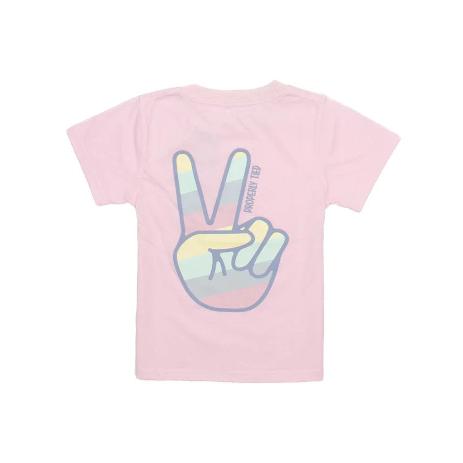Properly Tied Rose Pink Peace Sign Short Sleeve Tee-Properly Tied-Little Giant Kidz