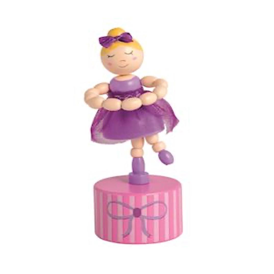 Purple Ballerina Wooden Toy-MUD PIE-Little Giant Kidz
