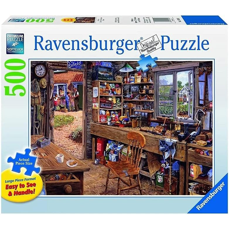 Ravensburger 500 Piece Puzzle - Dad's Shed-RAVENSBURGER-Little Giant Kidz