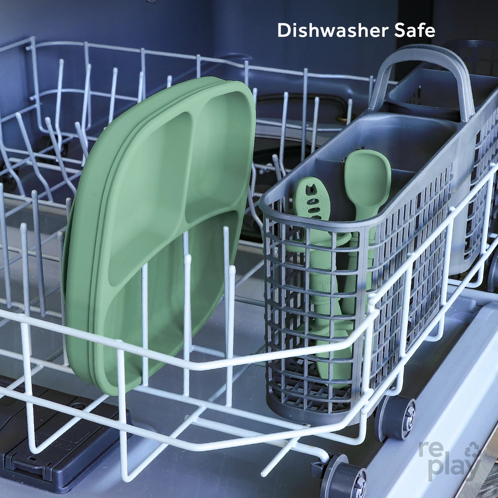 Re-Play Silicone Suction Divided Plate-RE-PLAY WHOLESALE-Little Giant Kidz