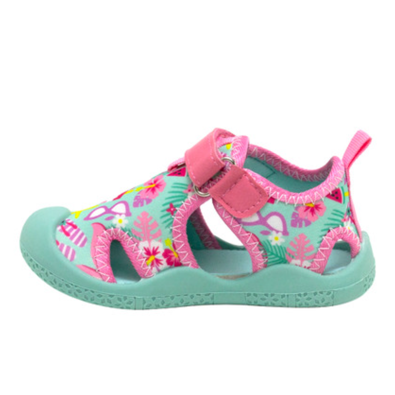 Robeez Water Shoes Tropical Paradise Water Shoes - Pink/Turquoise-ROBEEZ-Little Giant Kidz