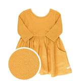 RuffleButts Honey Long Sleeve Knit Twirl Dress-RUFFLEBUTTS-Little Giant Kidz