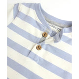 RuggedButts Forest Blue Stripe Knit Long Sleeve 2-Button Henley Bodysuit-RUGGEDBUTTS-Little Giant Kidz