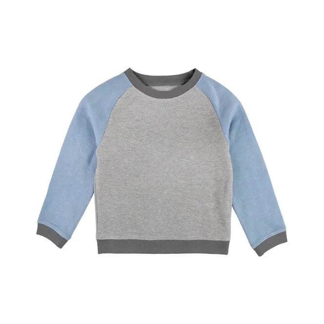 RuggedButts Slate Color Block Knit Raglan Sweatshirt-RUGGEDBUTTS-Little Giant Kidz
