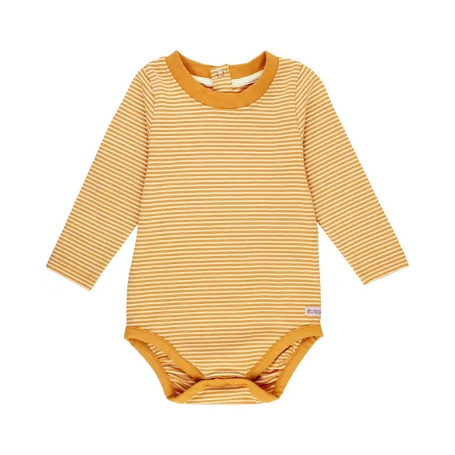 RuggedButts Tiny Honey Stripe Knit Long Sleeve Bodysuit-RUGGEDBUTTS-Little Giant Kidz
