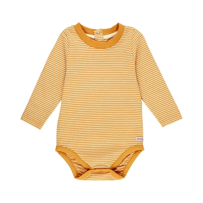 RuggedButts Tiny Honey Stripe Knit Long Sleeve Bodysuit-RUGGEDBUTTS-Little Giant Kidz