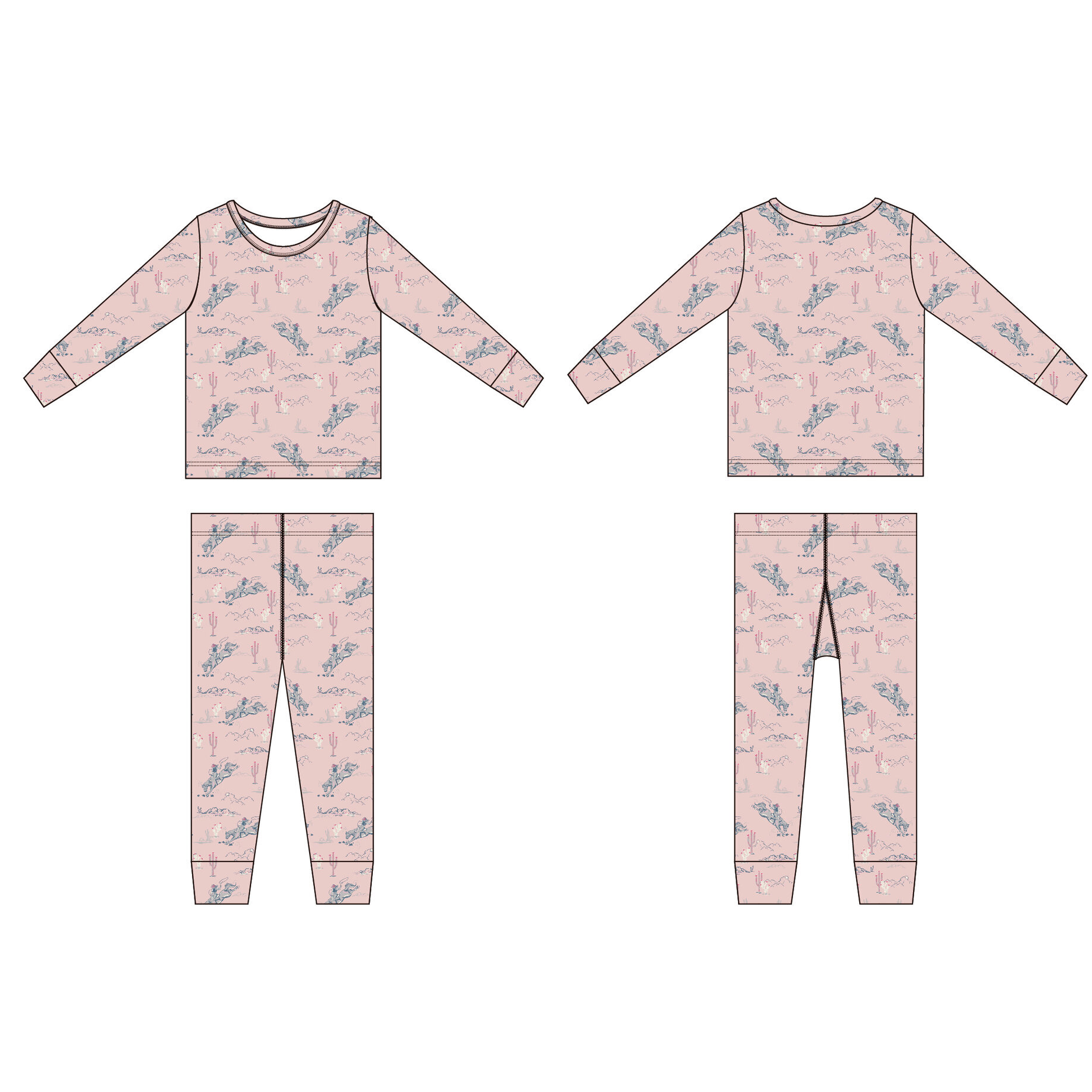 SWEET BAMBOO Big Kid Pajama S/S - Annie Oakley-SWEET BAMBOO-Little Giant Kidz