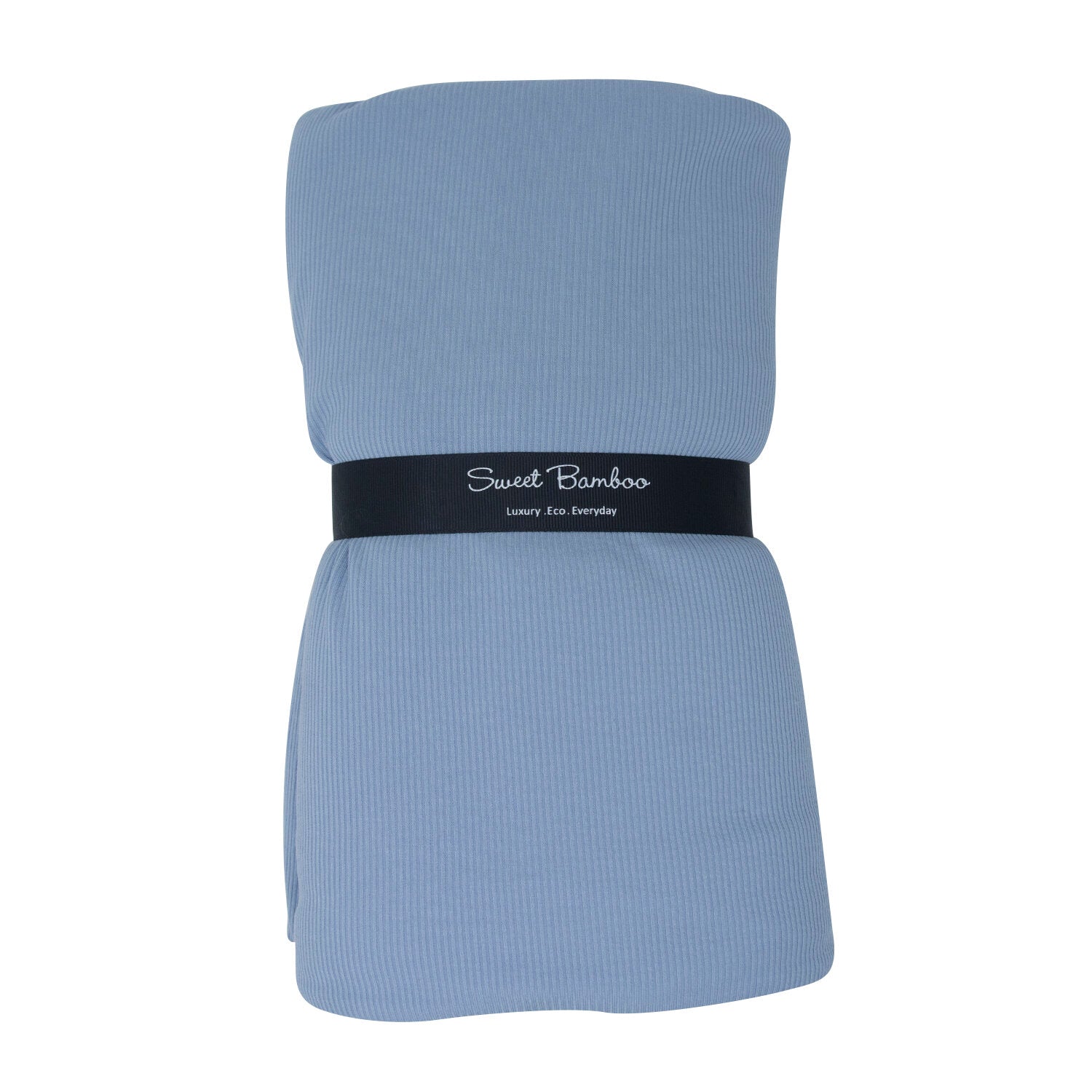 SWEET BAMBOO Cloud Blanket - Blue Fog Ribbed-SWEET BAMBOO-Little Giant Kidz
