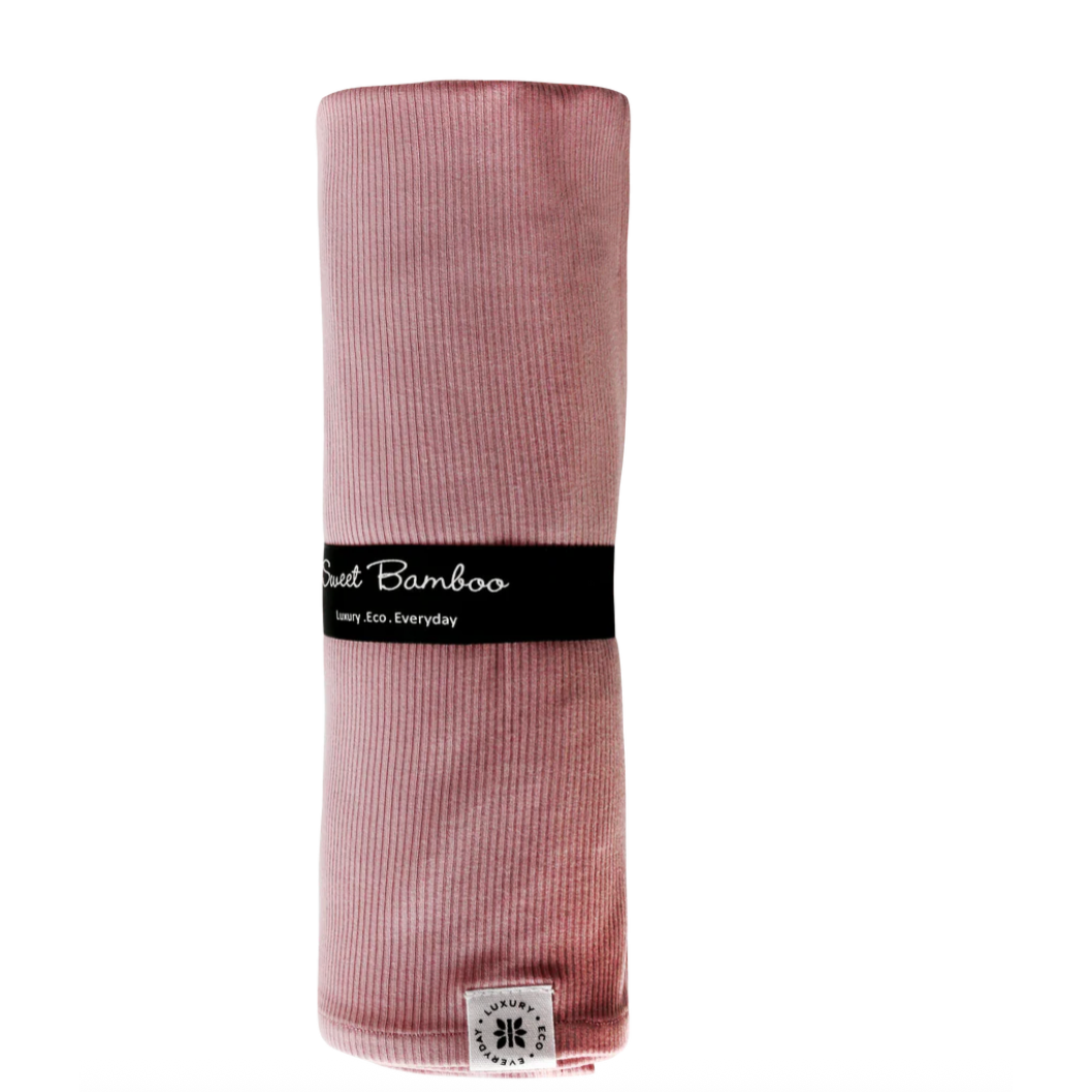 SWEET BAMBOO Swaddle - Petunia Pink Rib-SWEET BAMBOO-Little Giant Kidz