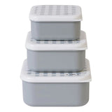 Saro Baby Set of 3 Lunch Boxes - Gray Check-Saro Baby-Little Giant Kidz