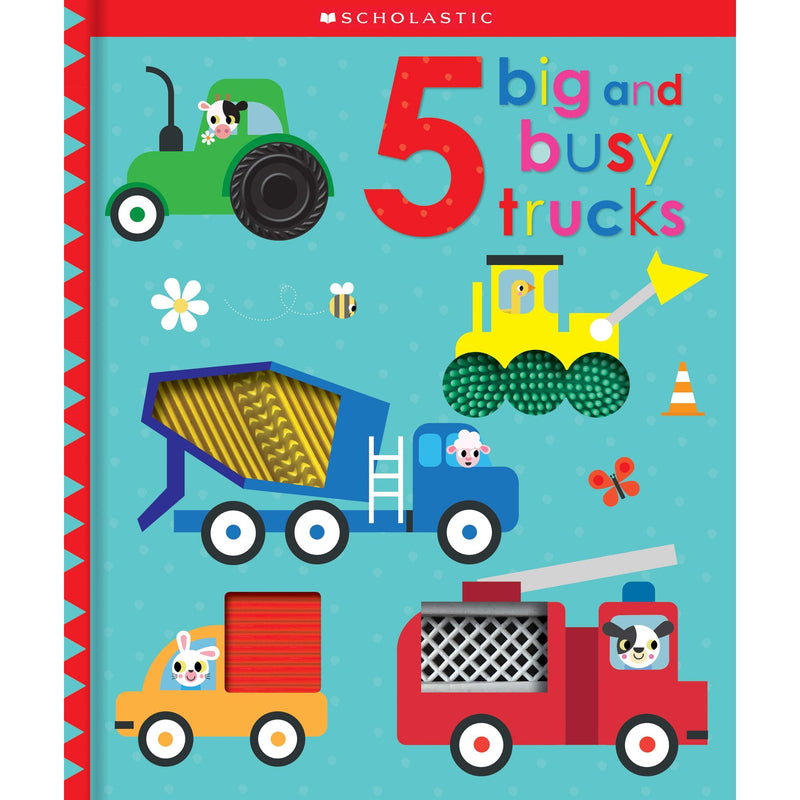Scholastic: Touch & Explore 5 Big and Busy Trucks (Board Book)-Scholastic-Little Giant Kidz