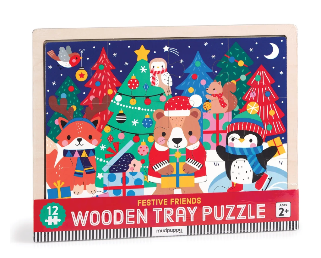 Festive Friends 12 Piece Wooden Tray Puzzle
