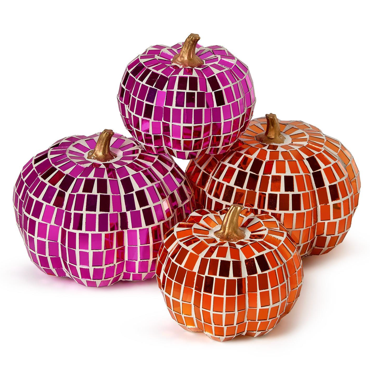 Metallic Mosaic Pumpkins Orange