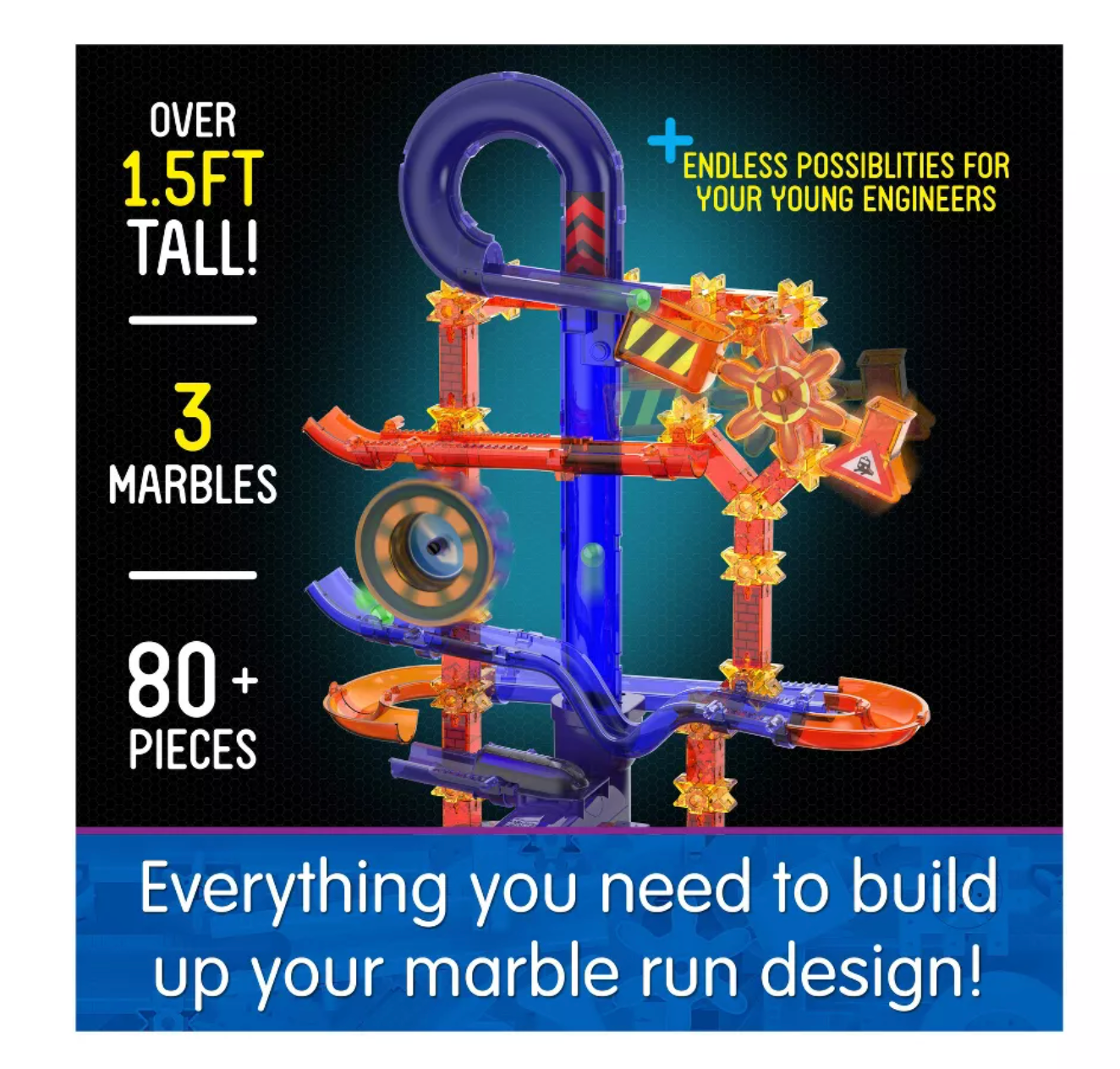 University Games Techno Gears Marble Mania Midnight Xpress (80+pcs)
