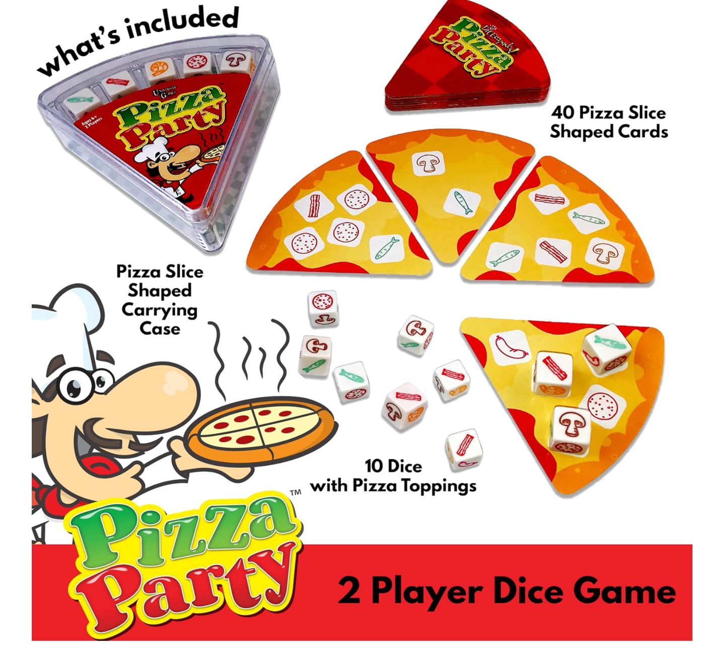 University Games Pizza Party Card and Dice Game