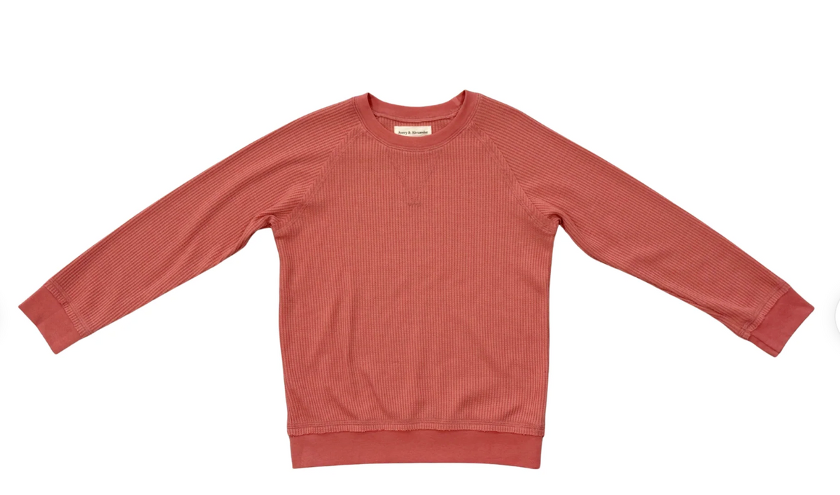 Avery & Alexander  Girls Waffle Sweatshirt in Old Rose