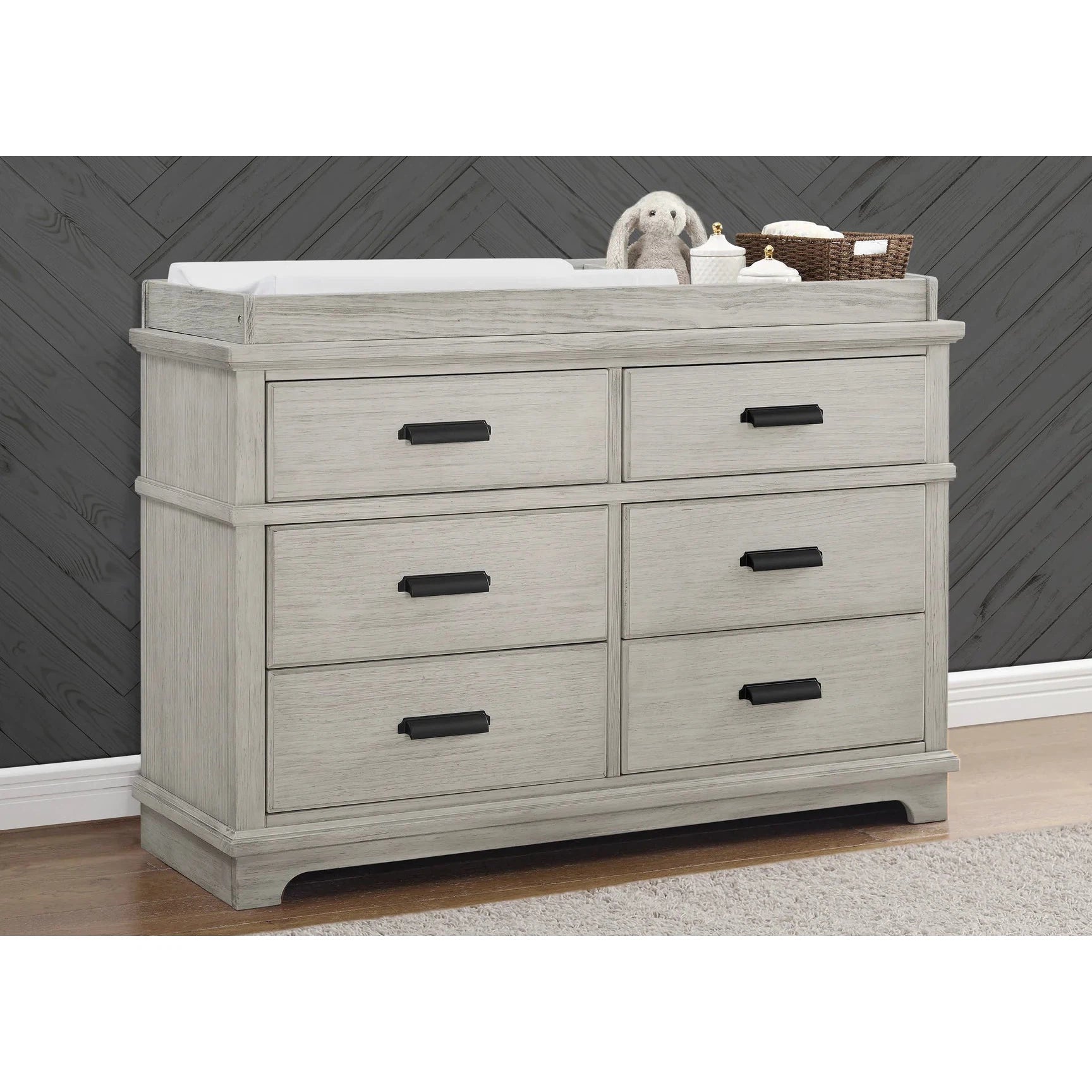 Simmons Kids Asher 6 Drawer Dresser with Change Top Tray - Rustic Mist-DELTA-Little Giant Kidz