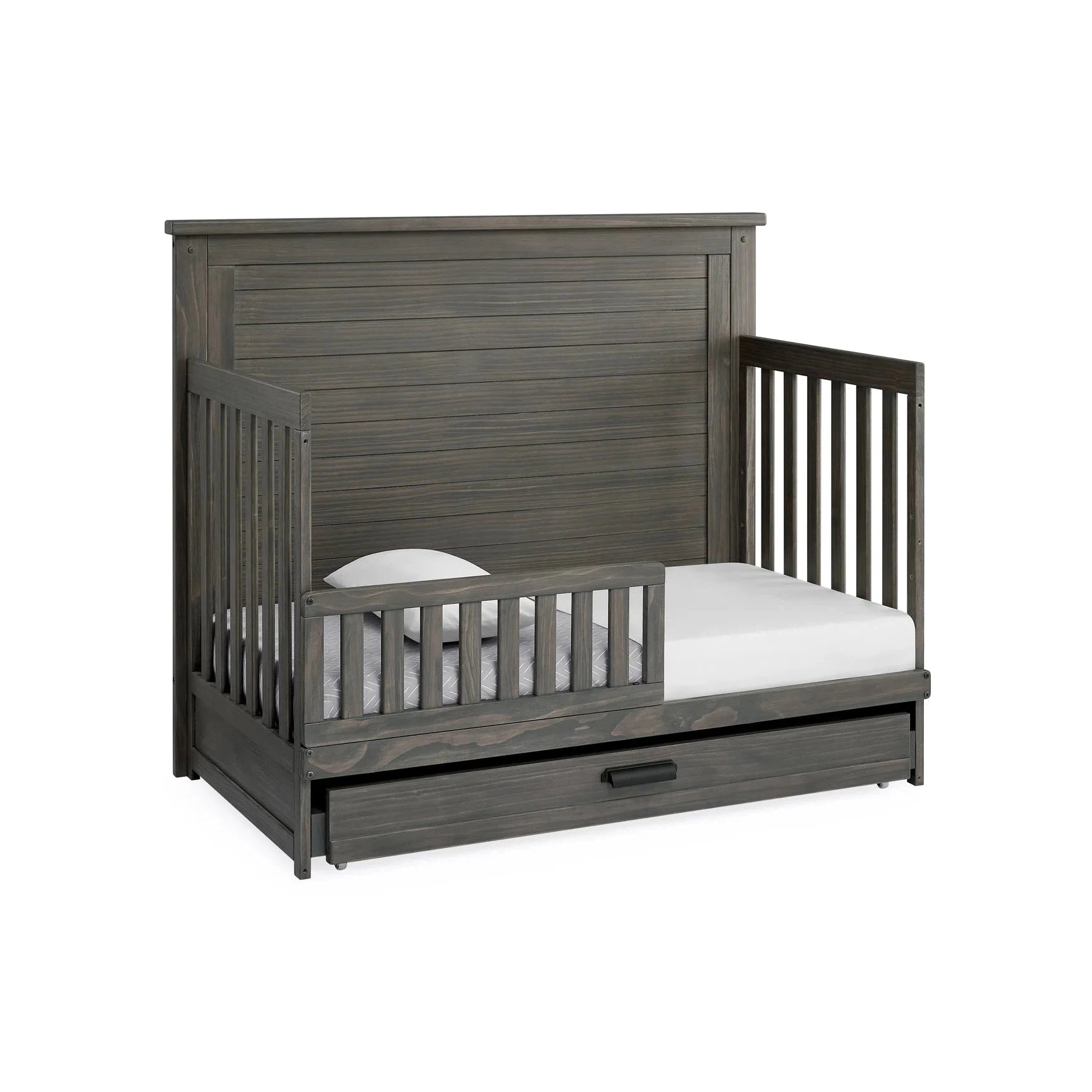 Simmons Kids Caden 6-in-1 Convertible Crib with Trundle Drawer - Rustic Grey-DELTA-Little Giant Kidz