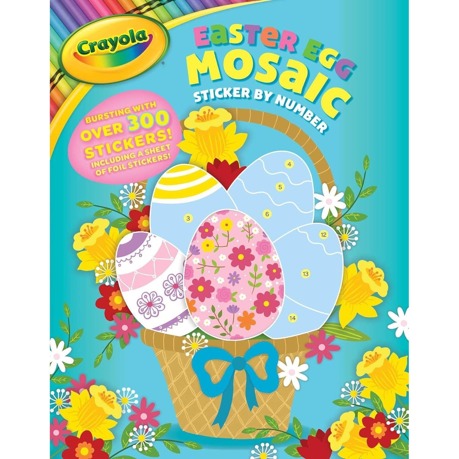 Simon & Schuster: Crayola: Easter Egg Mosaic Sticker by Number (Paperback)-SIMON & SCHUSTER-Little Giant Kidz