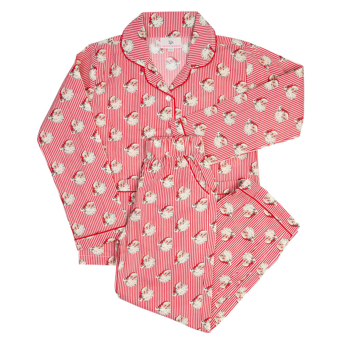 Smockingbird Red Stripe & Vintage Santa PJ Set-Smockingbird-Little Giant Kidz