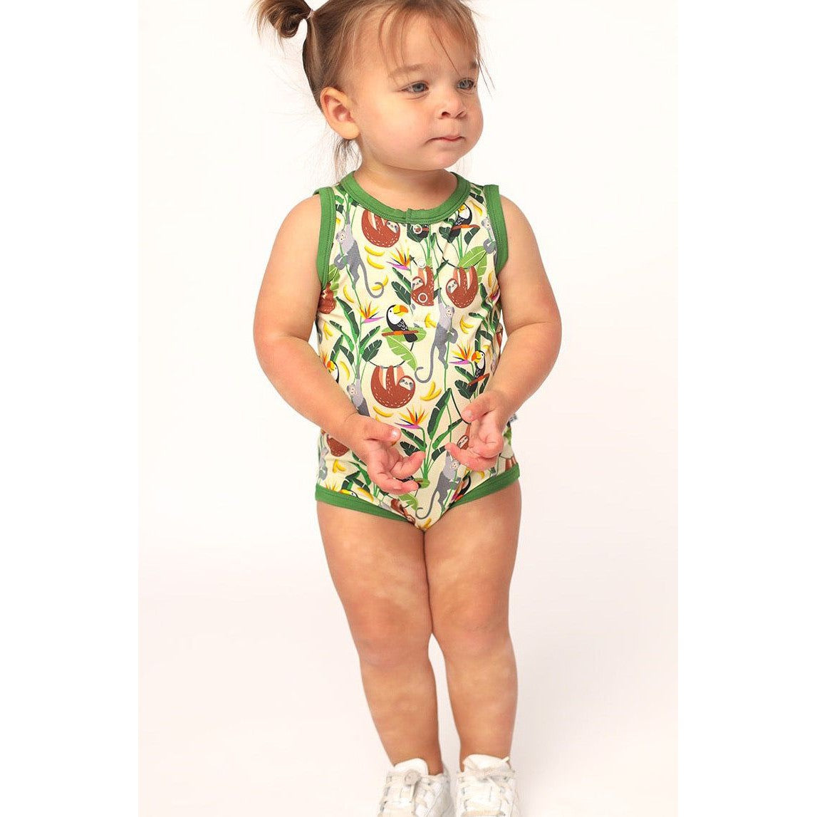 Southern Slumber Jungle Bamboo Henley Onesie with Snaps-Southern Slumber-Little Giant Kidz